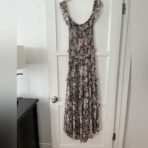 Spell Black and Cream Floral Maxi Dress